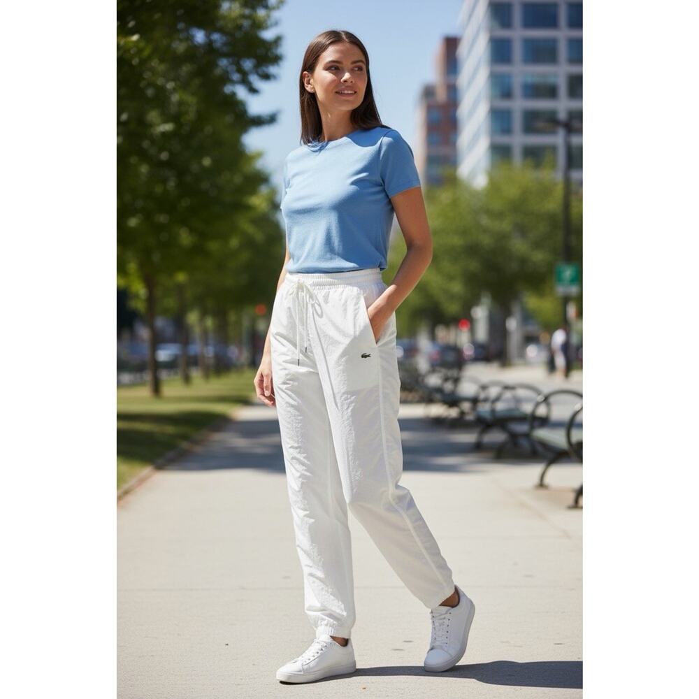 Lacoste Women's Pants Joggers White size 34 Cargo